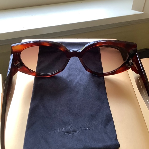 Rag & Bone 58mm Round Sunglasses Havana Brown - Picture 6 of 15